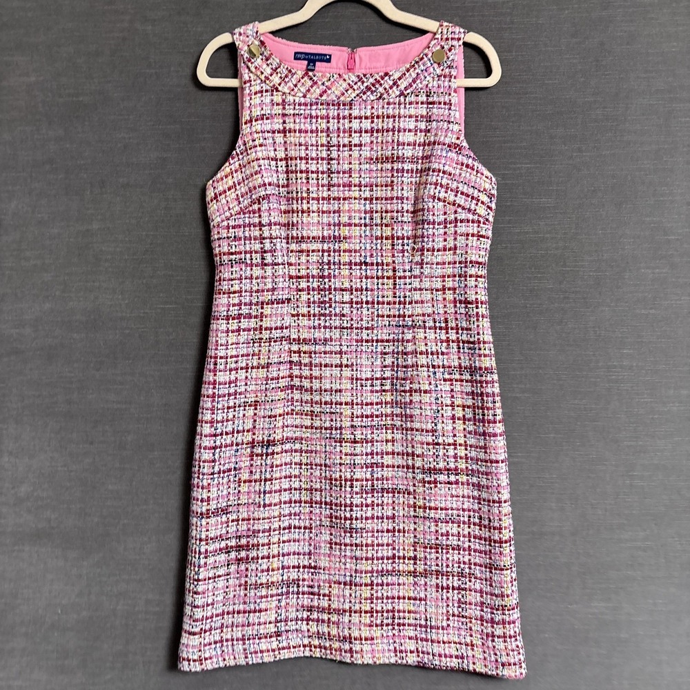 Talbots Dress 6‎ Petite Pink Tweed Sheath Work Office Career RSVP Preppy Easter